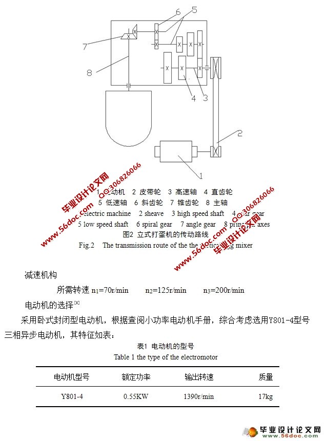 立式打蛋机设计(食品机械)(含cad零件图装配图)