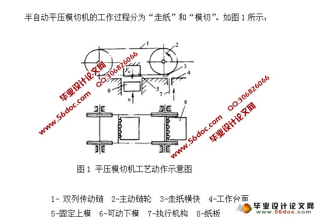 纸品包装半自动平压模切机的设计