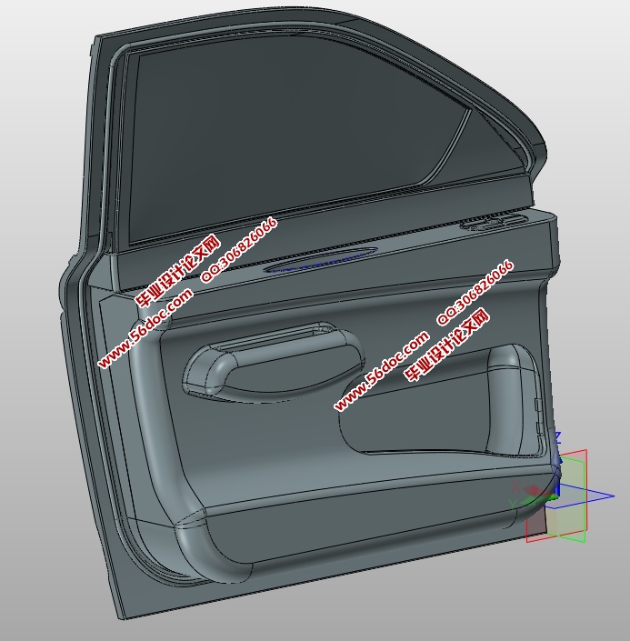 比亚迪速锐汽车车门设计含cad零件图装配图ug三维图