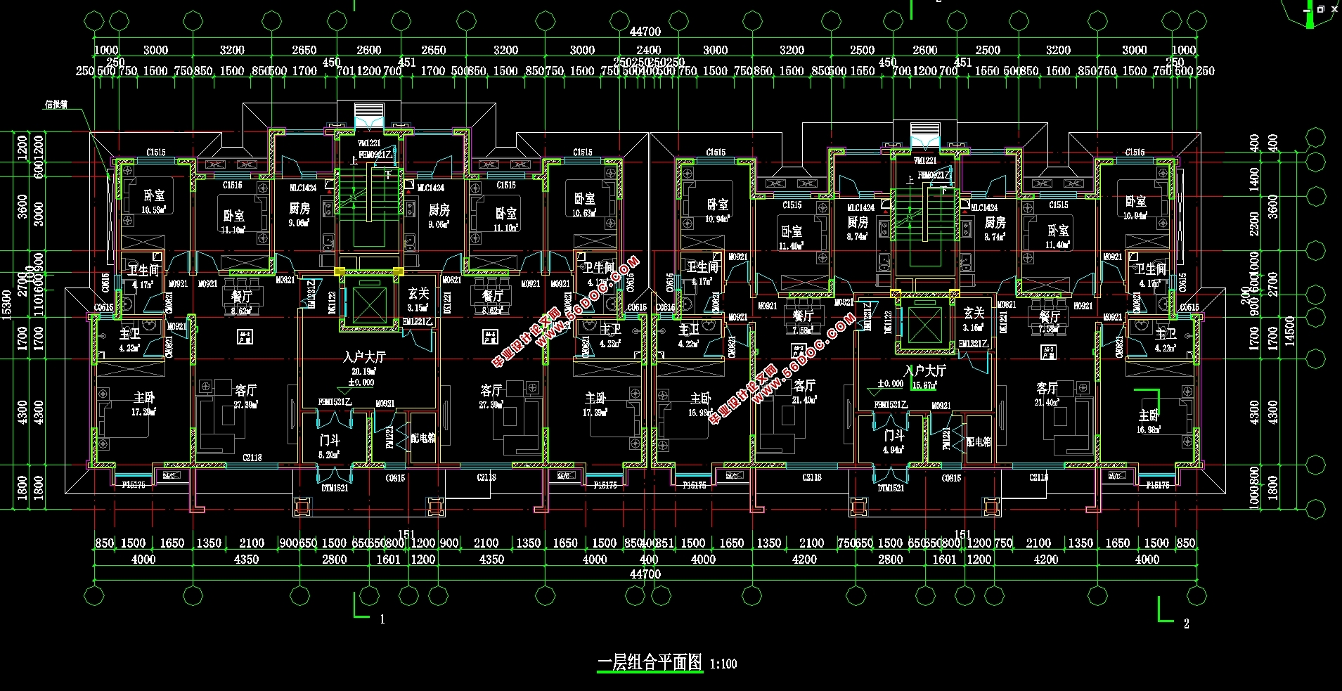 七层4714平米剪力墙结构花园住宅楼项目施工组织设计(施工图,平面布置图,施工进度计划图)