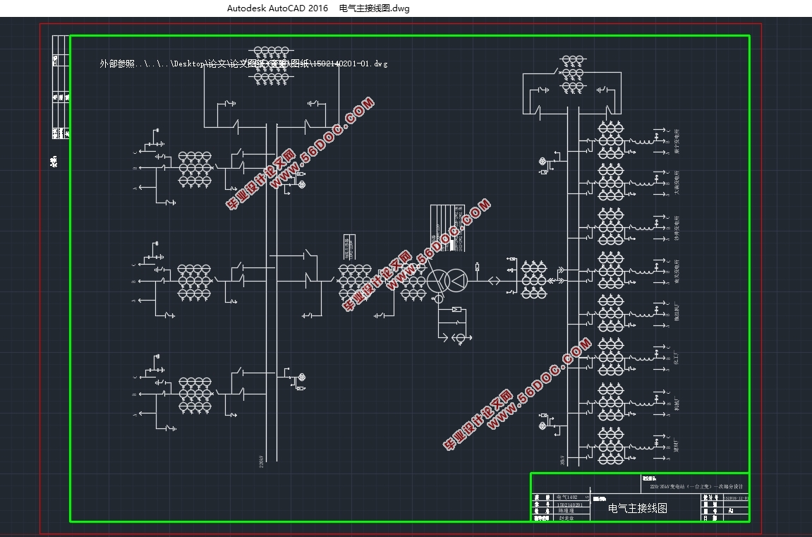 220/35kV(һ̨)һβֳ(CADͼ)