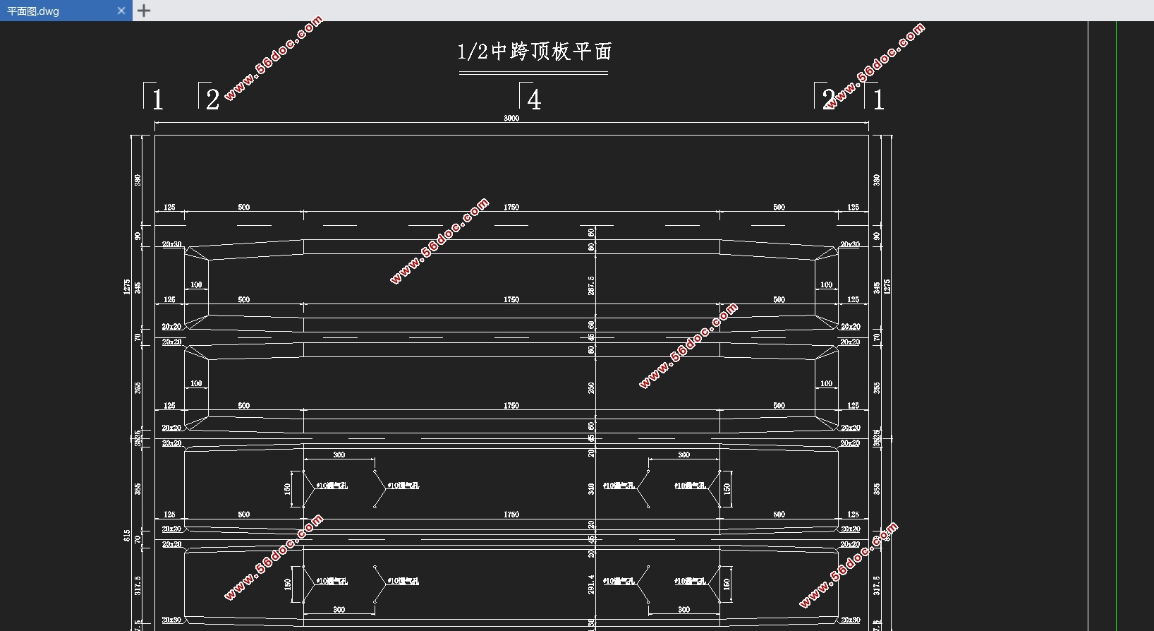 4×30米双向六车道某四跨连续梁桥设计与计算(含CAD图,Midas建模)
