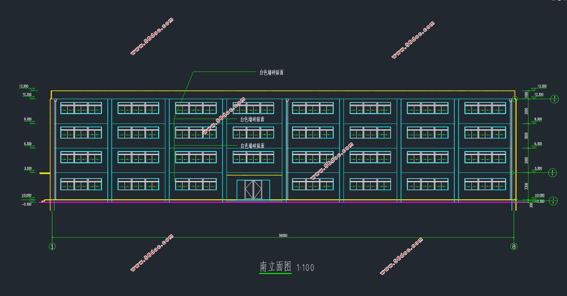 四层镇江市某中学教学楼设计(含建筑图结构图)