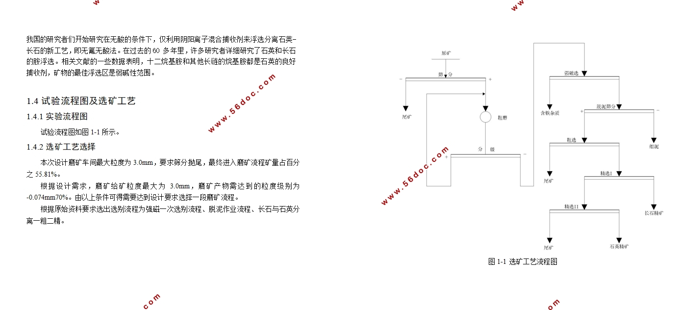 年处理15万t/a风积沙中长石与石英的浮选工艺初步设计(含CAD图)