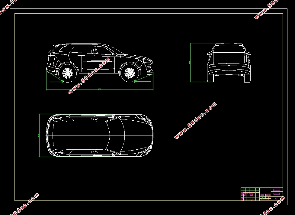 分布式轮毂全轮驱动纯电动汽车总体方案设计(含CAXA图,CATIA三维图)