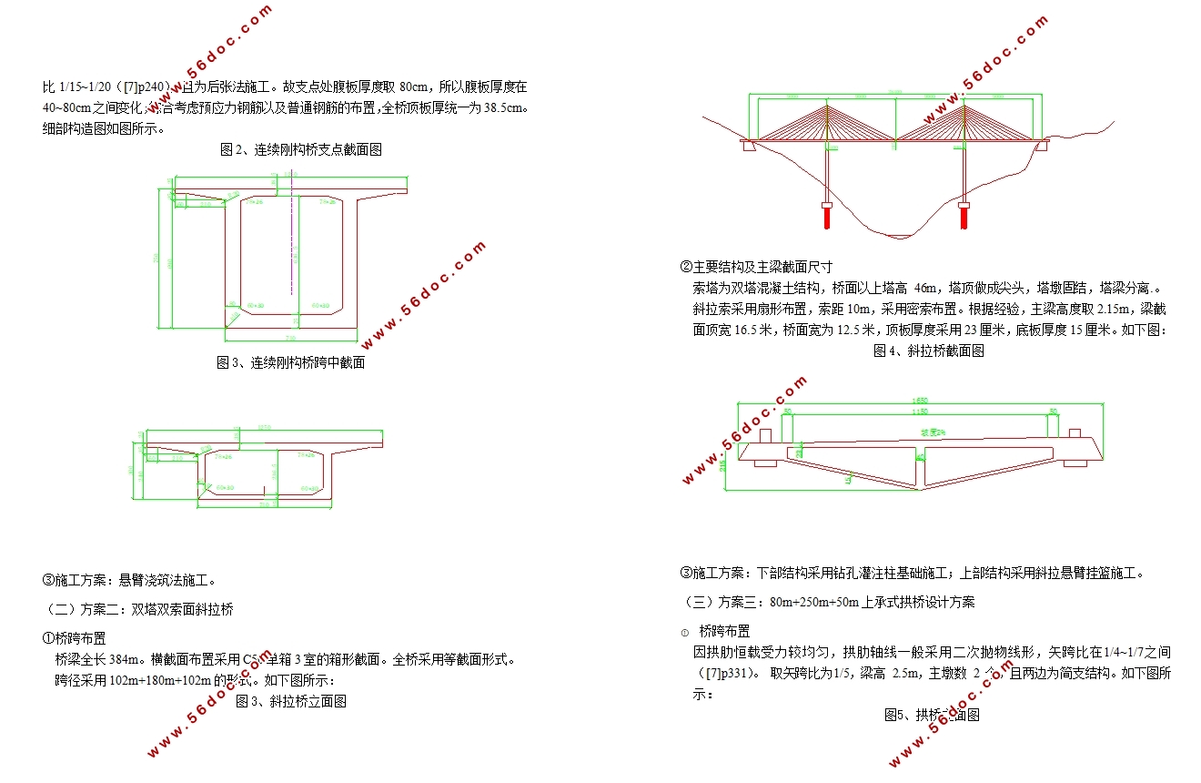 76+150+76m连续刚构桥偏岩嘴大桥设计(含CAD图)
