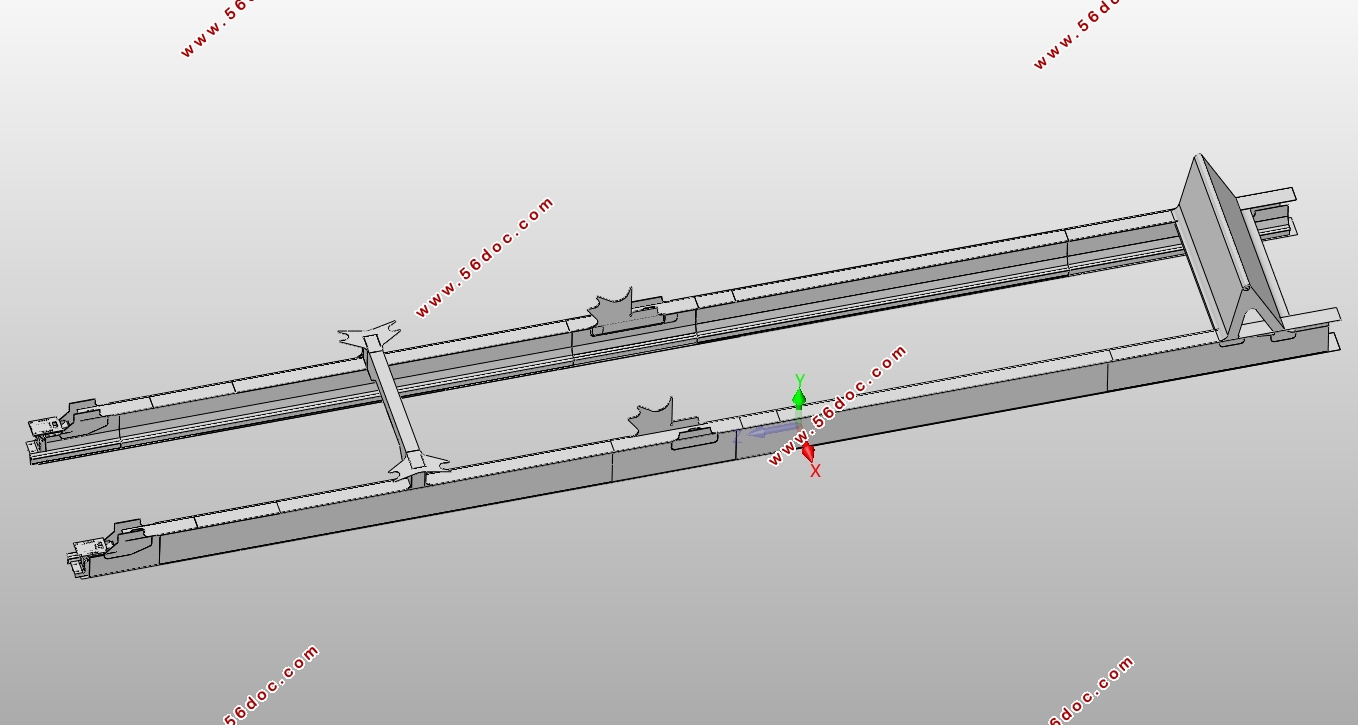 65T/56m集装箱装卸桥后大梁设计(含CAD图,SolidWorks三维图)