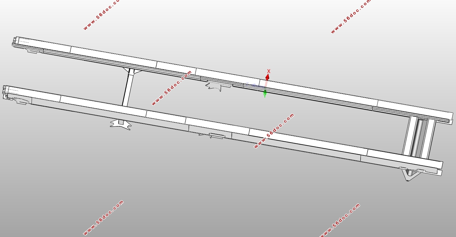 65T/56m集装箱装卸桥后大梁设计(含CAD图,SolidWorks三维图)