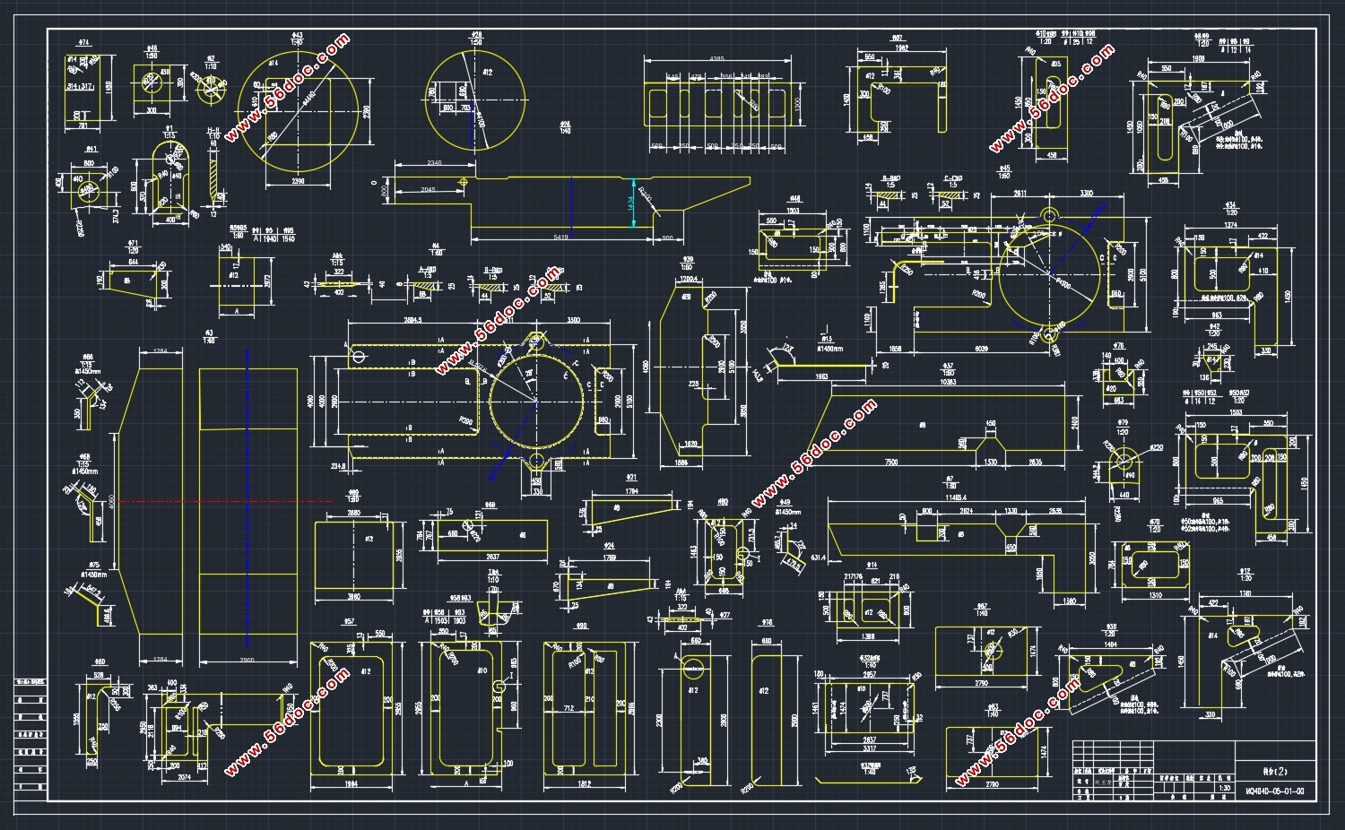 MQ4040����ʽ���ػ�ת̨�ṹ���(��CADͼ,solidworks��άͼ)