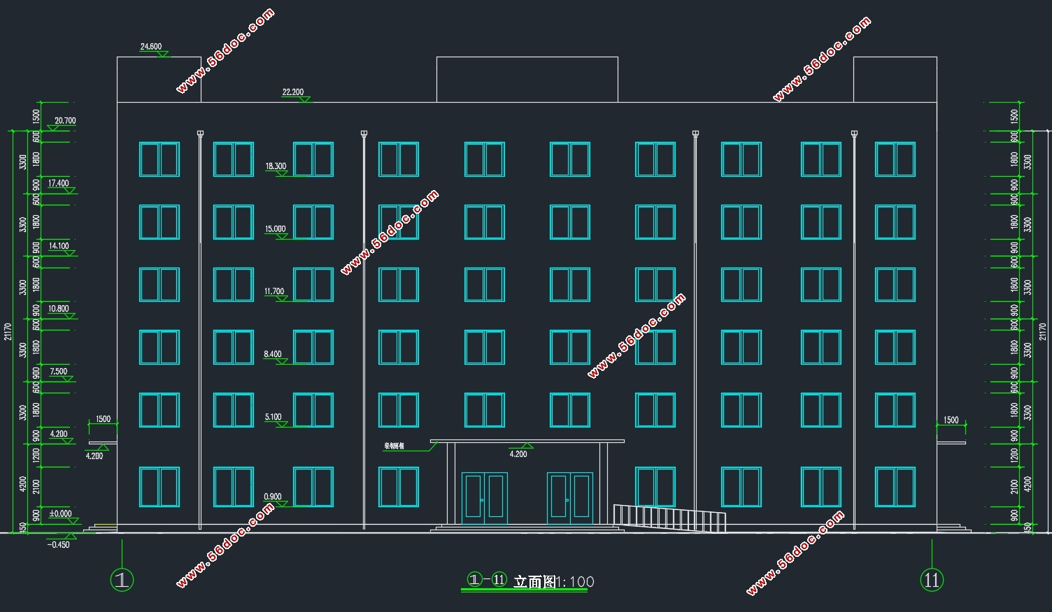 ����4140m2�人ĳ��ҵ���޹�˾�칫�ۺ�¥���(������ͼ�ṹͼ)